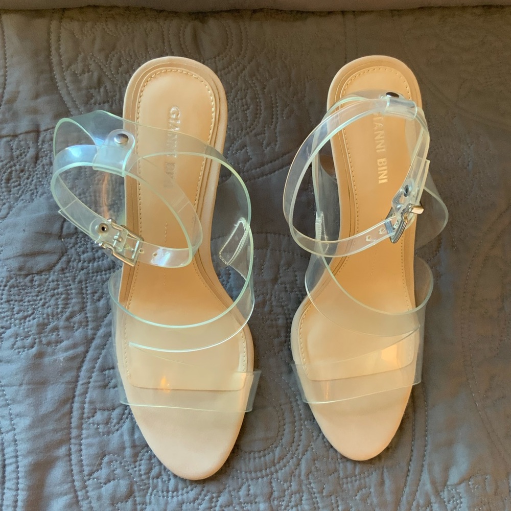NEW Gianni Bini Ahrley Clear Vinyl Ankle Strap Strappy Sandals NWT - Picture 10 of 12